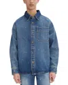 A.p.c. Button-down Denim Shirt With Classic Collar In Washed Indigo