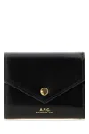 A.p.c. A. P.c. Black Leather Envelope Mini Coin Purse In Brown