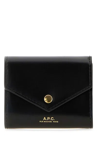 A.p.c. A. P.c. Black Leather Envelope Mini Coin Purse