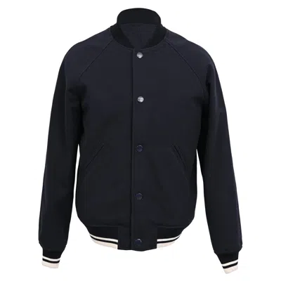 Pre-owned A.p.c. A. P.c. Bomber Jacket In Black Cotton In Blue