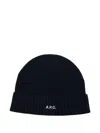 Apc Ribbed Wool Beanie In Blue