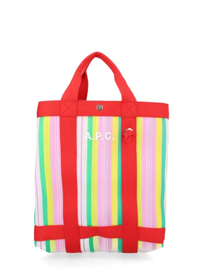 A.p.c. Myrtille Tote Bag Dual Handles Stripes In Multi