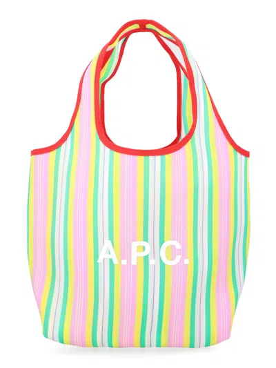 A.p.c. Ninon Striped Logo-print Tote Bag In Pattern