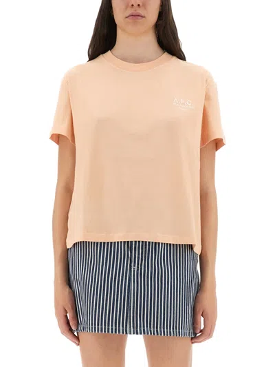 A.p.c. A. P.c. Boxy Fit Organic Cotton T-shirt In Pink