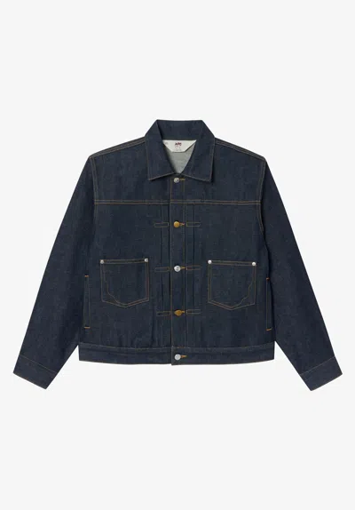 A.p.c. A. P.c. Brain Dead Trucker Jacket S Indigo In Blue