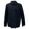 Apc A. P.c. Button Up Jacket In Navy Blue Cotton In Black