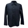 Apc A. P.c. Button Up Jacket In Navy Blue Cotton In Gold
