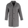Apc A. P.c. Buttoned Tweed Coat In Black Wool