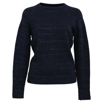 A.p.c. A. P.c Cable Knit Sweater In Navy Blue Wool In Black