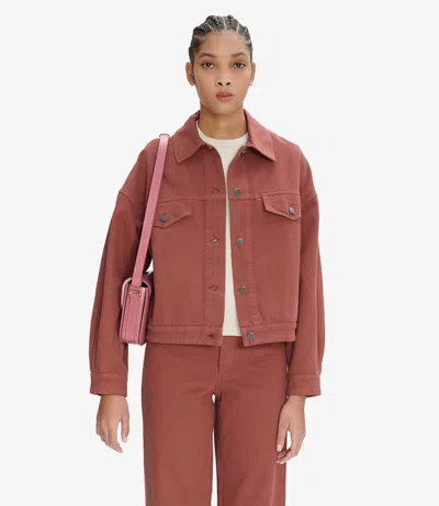 A.p.c. A. P.c. Cally Jacket 34 Faded Red In Dusty Pink