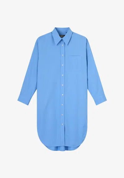 A.p.c. A. P.c. Carola Dress 42 Blue