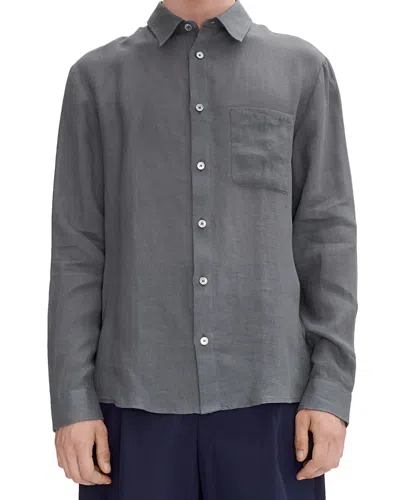 Apc A. P.c. Cassel Regular Fit Linen Shirt In Gray