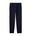 Apc A. P.c Cecil Sweatpants Unisex Navy Cotton Slash Pockets Elastic Waist Red936 In Blue