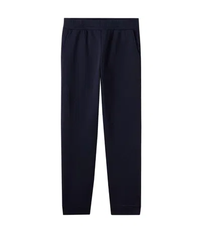 A.p.c. A. P.c Cecil Sweatpants Unisex Xl Navy Cotton Slash Pockets Elastic Waist Red449 In Black