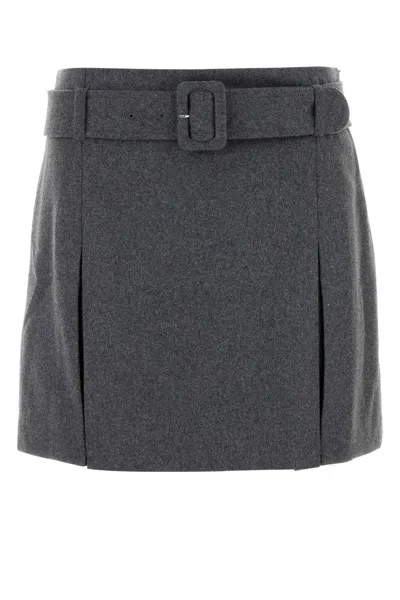 A.p.c. A. P.c. Cecile Mini Skirt In Wool Flannel In Grey