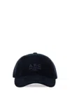 Apc Charlie Rue Madame Logo-print Cotton-corduroy Baseball Cap In Blue