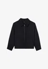 A.p.c. Rich Blue Wool Blend Structured Blouson Jacket In Blue