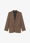 A.p.c. A. P.c. Check Wool Jacket 34 Brown In Brown