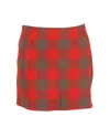 Apc A. P.c. Checkered Mini Skirt In Red Wool In Red
