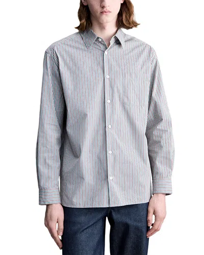 A.p.c. A. P.c. Chemise Malo Cotton Stripe Pocket Shirt In Gray