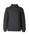 Apc A. P.c. Chunky Knit Turtleneck Sweater In Charcoal Merino Wool In Black
