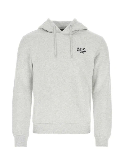 A.p.c. A. P.c. Classic Hoodie For All Seasons In Gris Chinenoir
