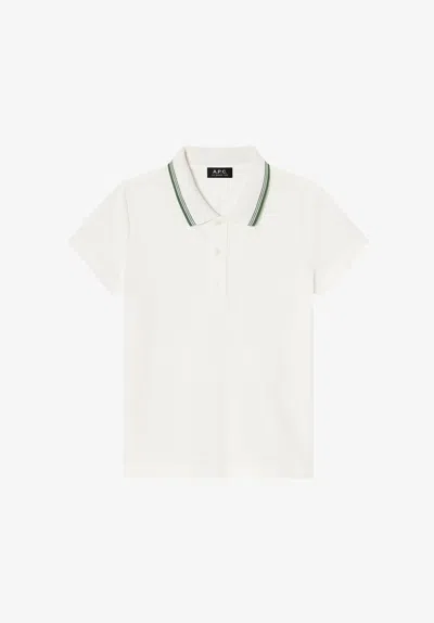 A.p.c. Striped-trim Cotton Polo Shirt In White