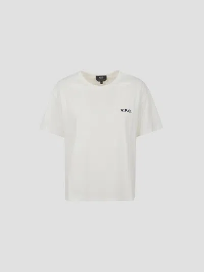 A.p.c. A. P.c. Classic T-shirt Box Fit In White/dark Navy