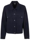 Apc A.p.c. Long Sleeved Buttoned Jacket In Blue