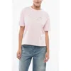 Apc Cotton Crew-neck T-shirt With Front Print In Pink