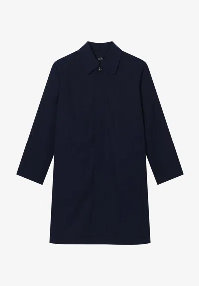 A.p.c. A. P.c. Cotton Gabardine Mac Xs Navy Blue