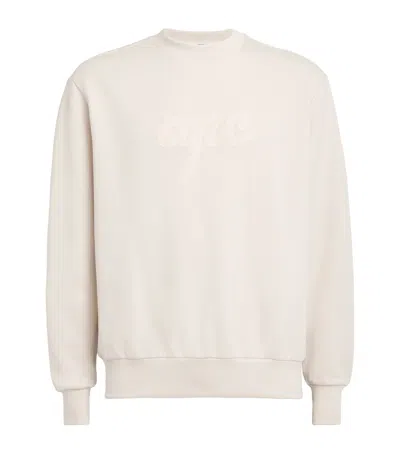 Apc A. P.c. Cotton Logo Sweatshirt In Ivory
