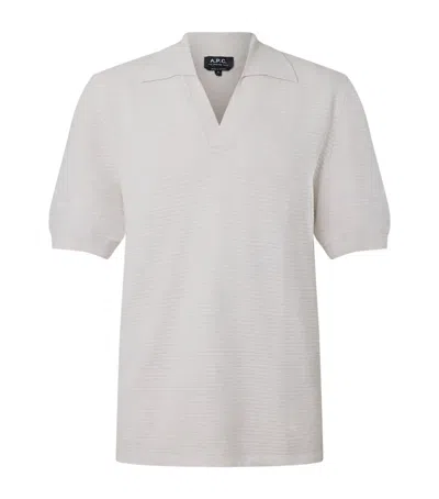 Apc Cotton Open-collar Polo Shirt In White