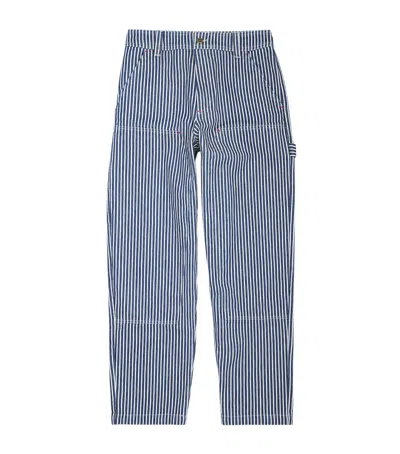 Apc A. P.c. Cotton Stripe Carpenter Jeans In Blue