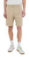 Apc A. P.c. Crew Pleated Shorts 8 Baa Beige In Baa Beige