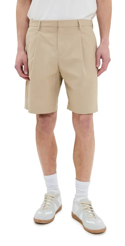 Apc A. P.c. Crew Pleated Shorts 8 Baa Beige