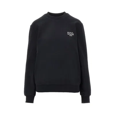 A.p.c. A. P.c. Crewneck Sweatshirt With Logo Embroidery In Black