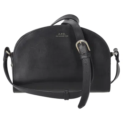 Pre-owned A.p.c. A. P.c Demi Lune Shoulder Bag In Dark Blue Leather