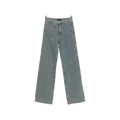 A.p.c. Victoria Patch-pocket Jeans In Blue