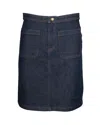 Apc A. P.c Denim Skirt In Navy Blue Cotton In Blue