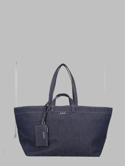 A.p.c. A. P.c. Denim Tote Bag With Pouch In Multicolour