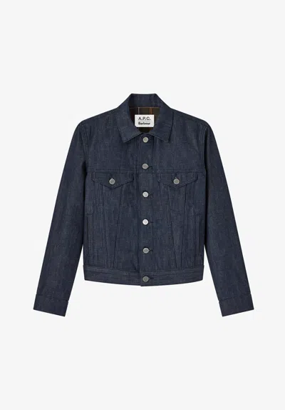 A.p.c. A. P.c. Denim Trucker Jacket A. P.c X Barbour 34 Indigo In Blue
