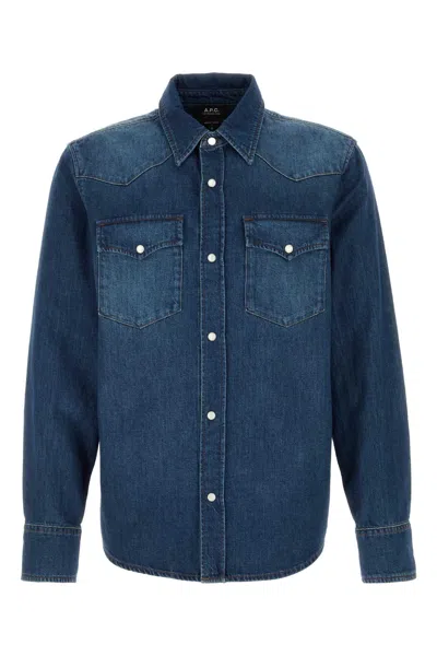 A.p.c. A. P.c. Denim Western Shirt In Blue