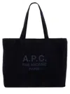 Apc A.p.c. Dark Blue Corduroy Diane Shopping Bag In Blue