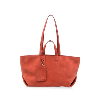 A.p.c. A. P.c. Drummer Suede Tote Bag In Orange