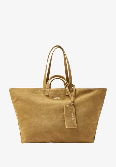 A.p.c. A. P.c. Drummer Toile Bag One Size Beige