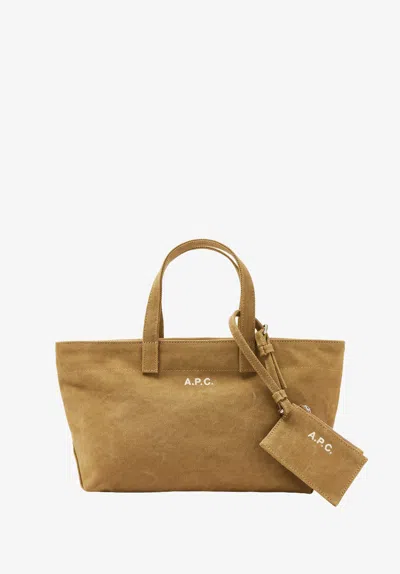 A.p.c. A. P.c. Drummer Toile Small Bag One Size Beige