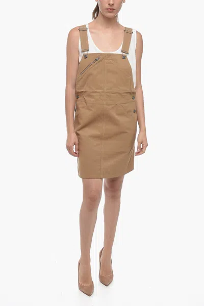 Apc A. P.c. Dungarees With Square Neckline In Brown