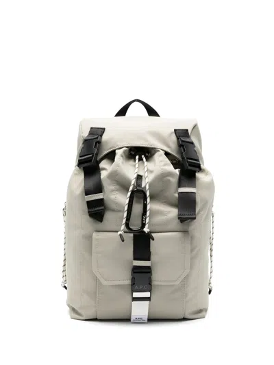 A.p.c. A. P.c. Durable Mini Backpack With Dual Buckle Closure - 45 X 30 X 14 Cm In Silver