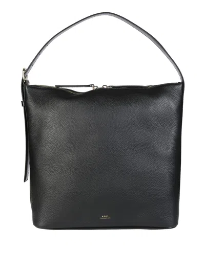 A.p.c. Sac Vera Pebbled Leather Handbag In Orange